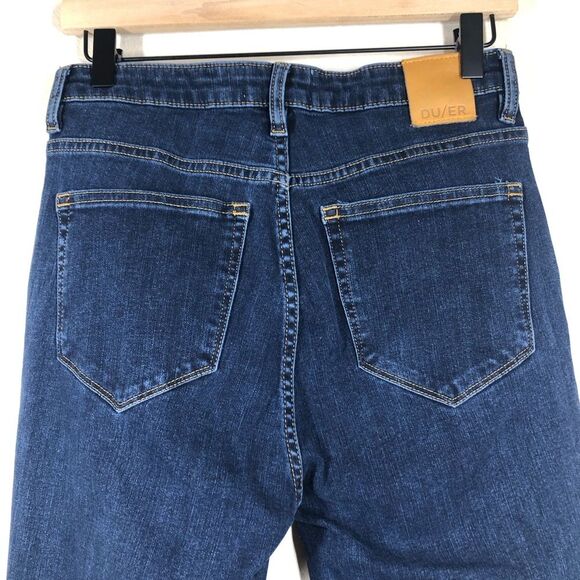 DU/ER Women's Four Way Flex High Rise Skinny Jeans Dark Wash Size 29x28 - Picture 5 of 8